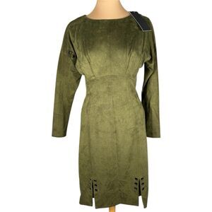 Vintage Smart and Joy Sz M Faux Suede Killer Bodycon Fit Sex Appeal OOAK Y2K